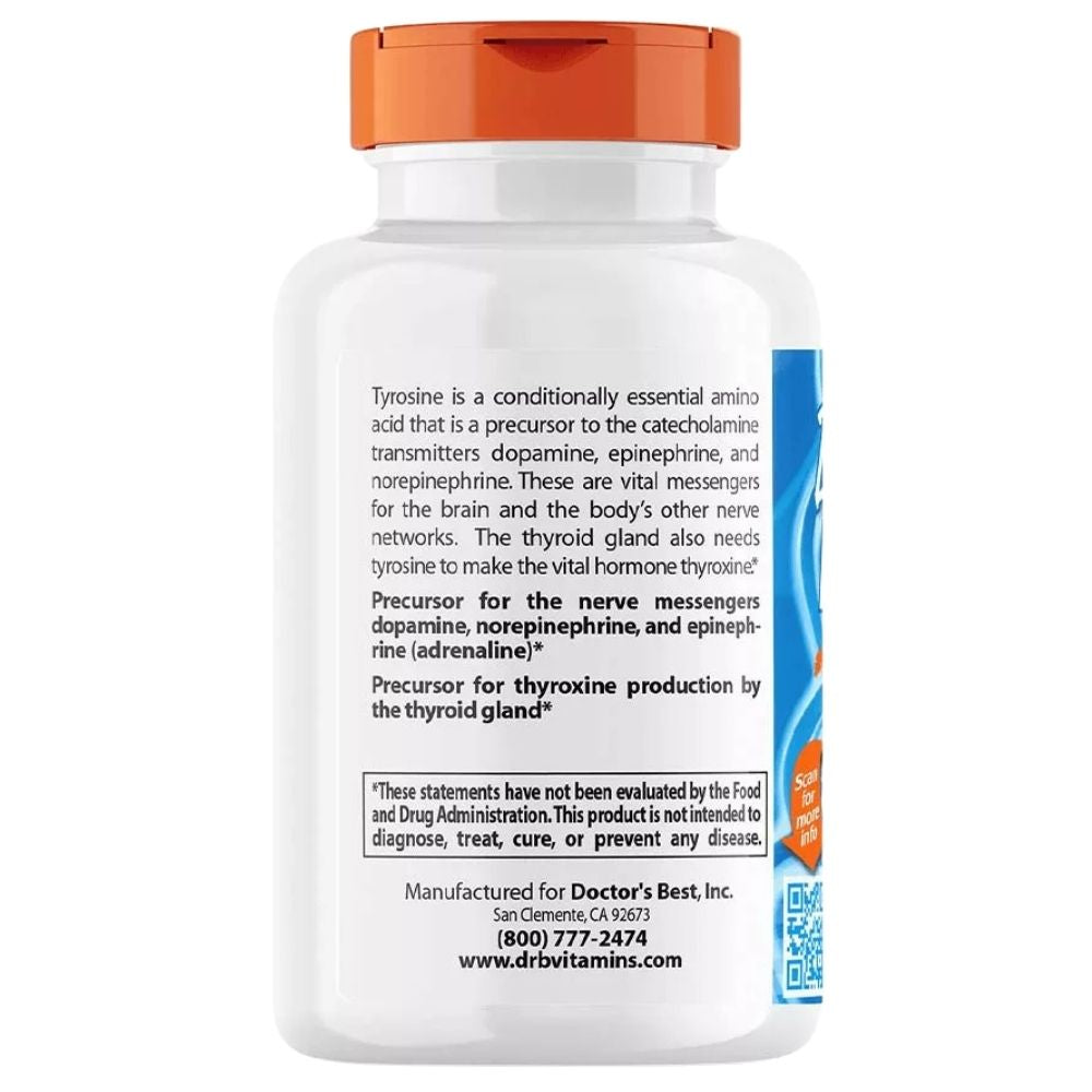 Doctor's Best L-tirozinas 500 mg – 120 kapsulių