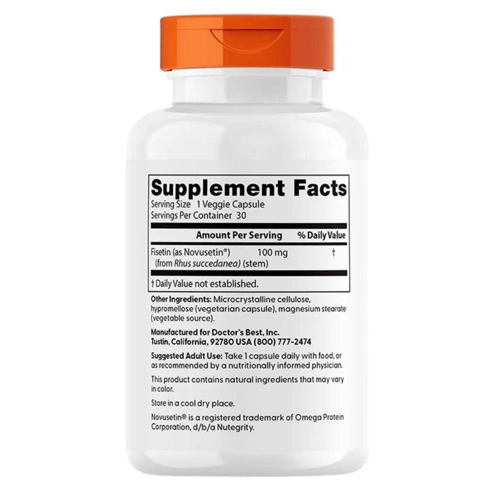 Doctor's Best fisetinas su Novusetin 100 mg – 30 kapsulių