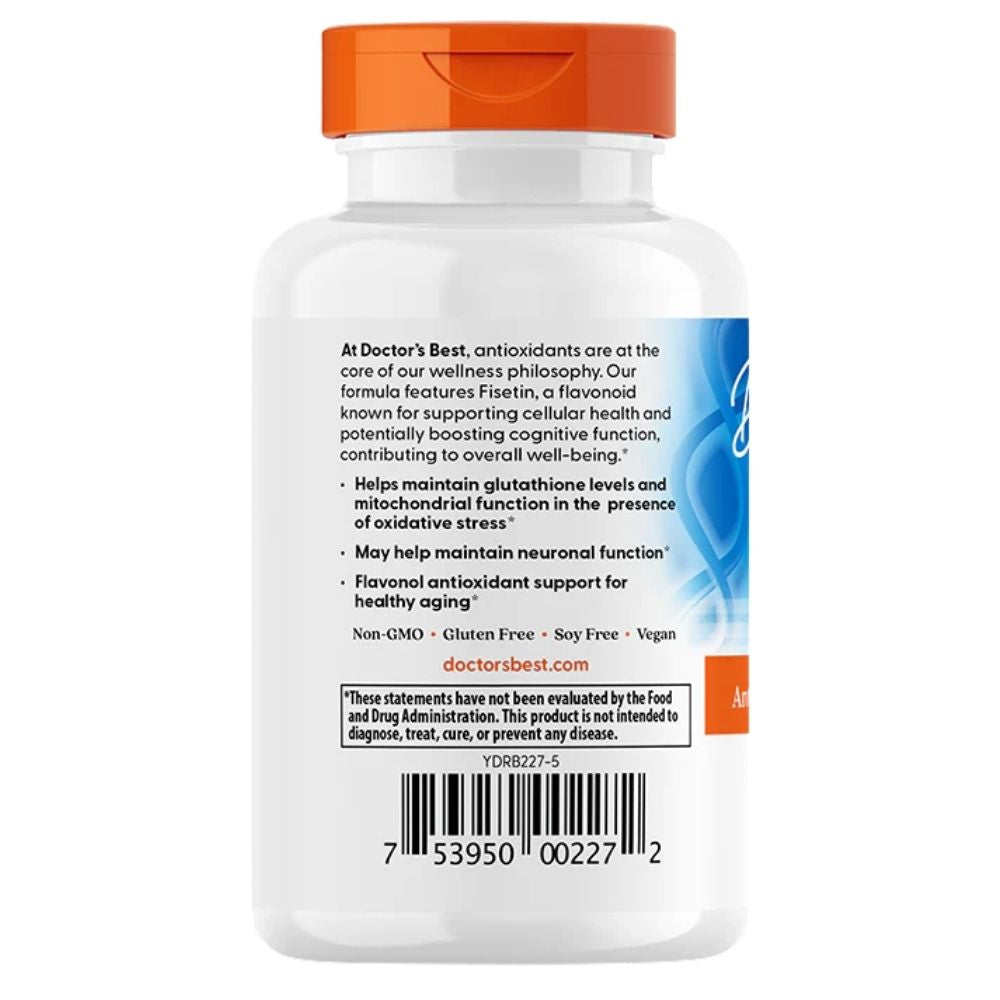 Doctor's Best fisetinas su Novusetin 100 mg – 30 kapsulių
