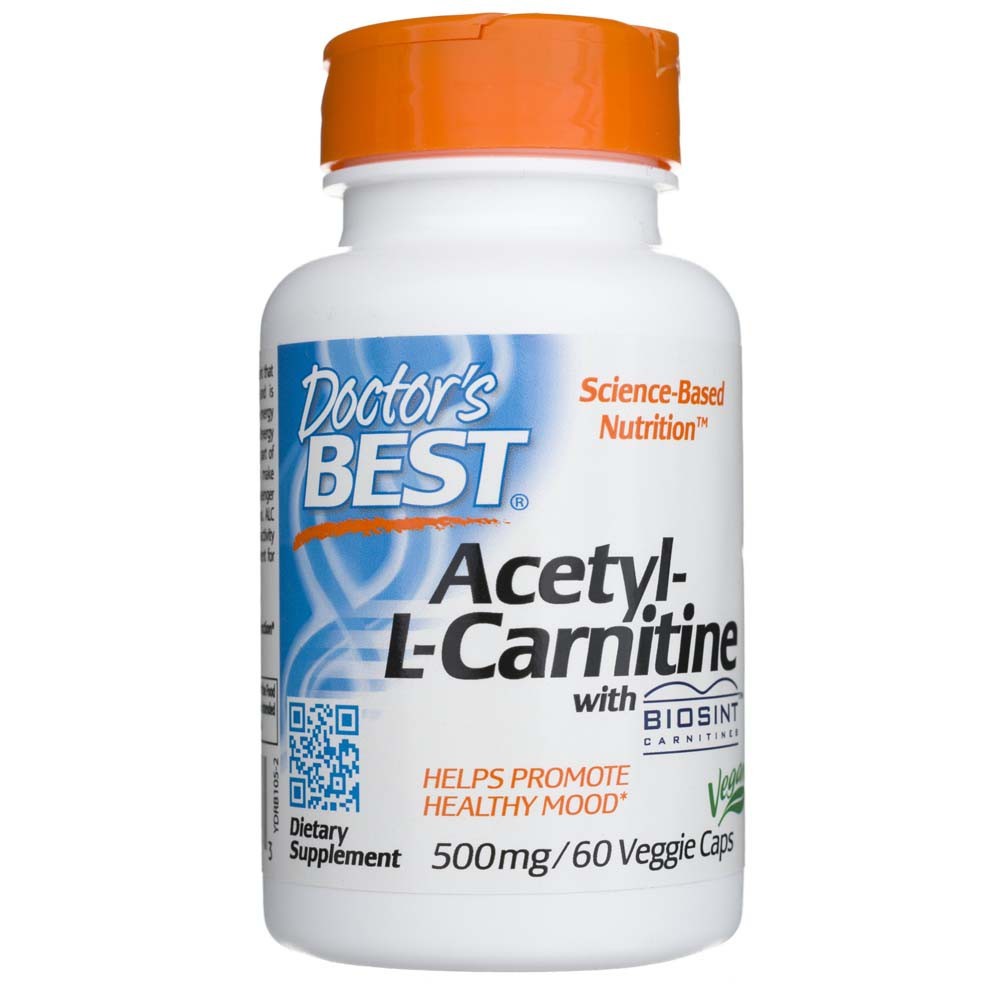 Doctor's Best acetil-L-karnitinas 500 mg – 60 kapsulių