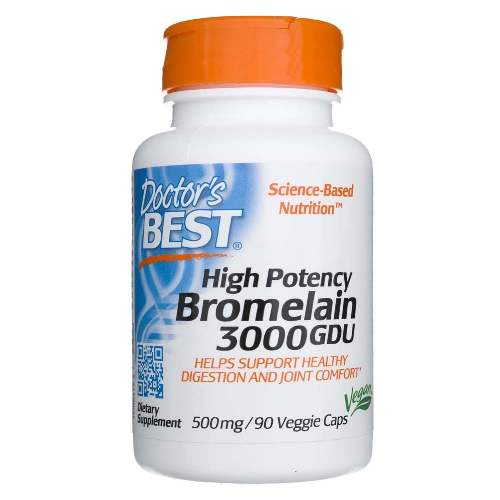 Doctor's Best bromelainas 3000 GDU 500 mg – 90 kapsulių