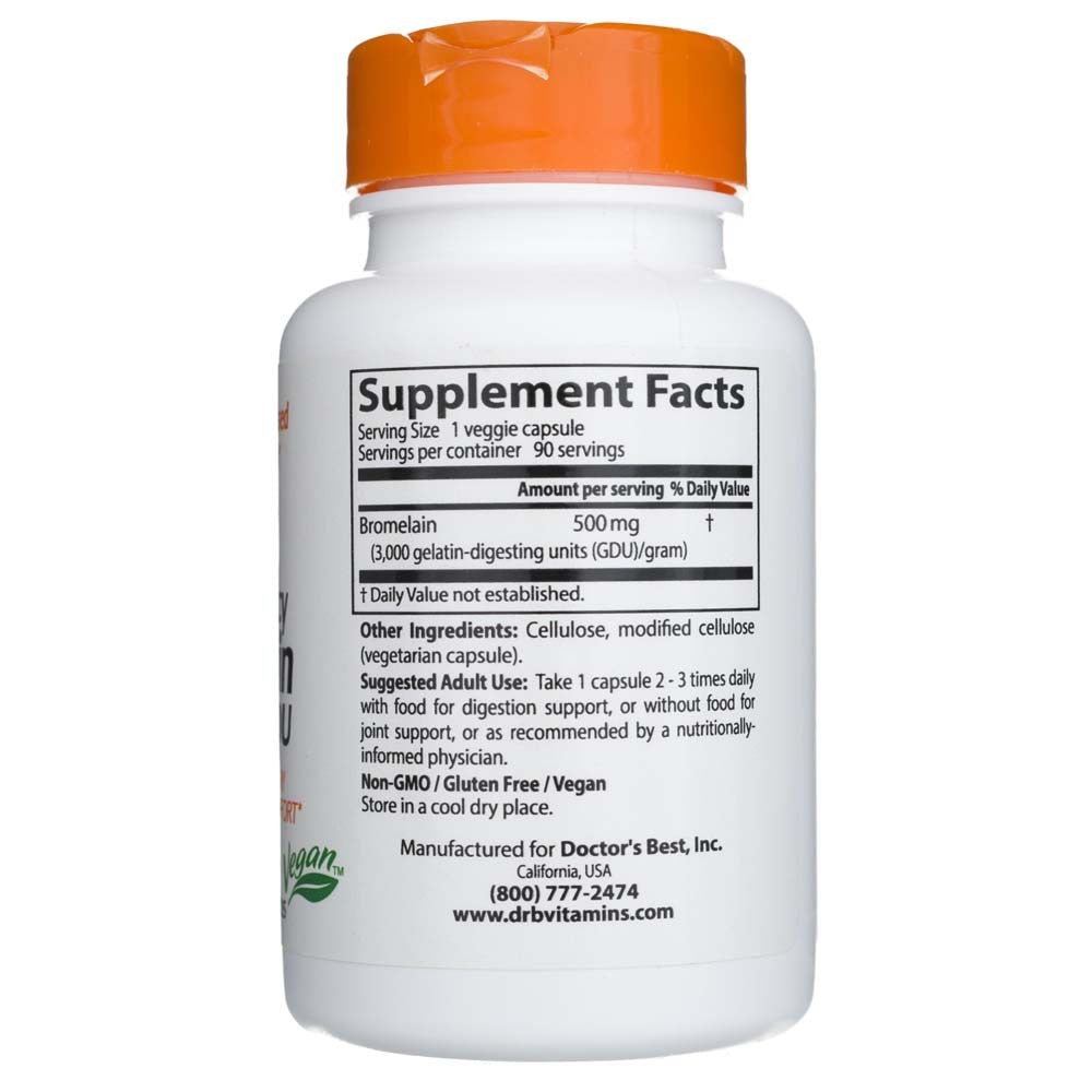 Doctor's Best bromelainas 3000 GDU 500 mg – 90 kapsulių