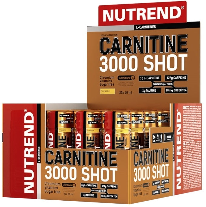 Nutrend Carnitine 3000 šotas, ananasų skonio – 20 x 60 ml.