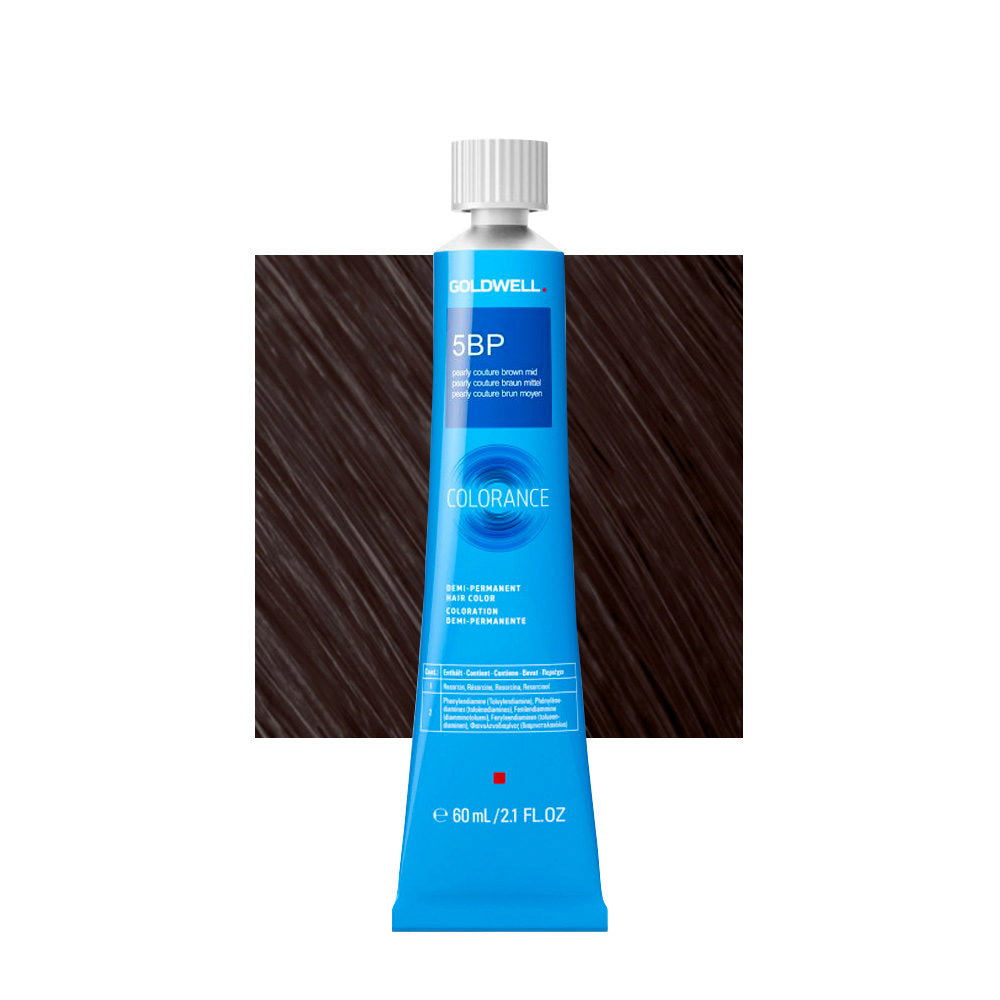 Goldwell, Colorance, Demi-Permanent Hair Dye, 5BP Medium Pearly Couture Brown, 60 ml