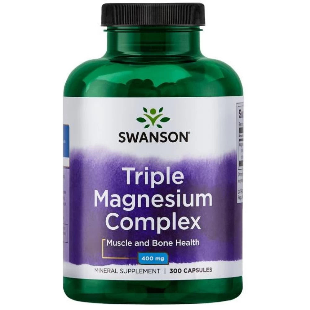 SWANSON trigubo magnio kompleksas 400 mg – 300 kapsulių