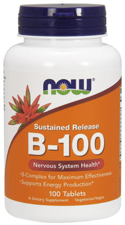 NOW Foods vitaminas B - 100 pailginto atpalaidavimo - 100 tablečių