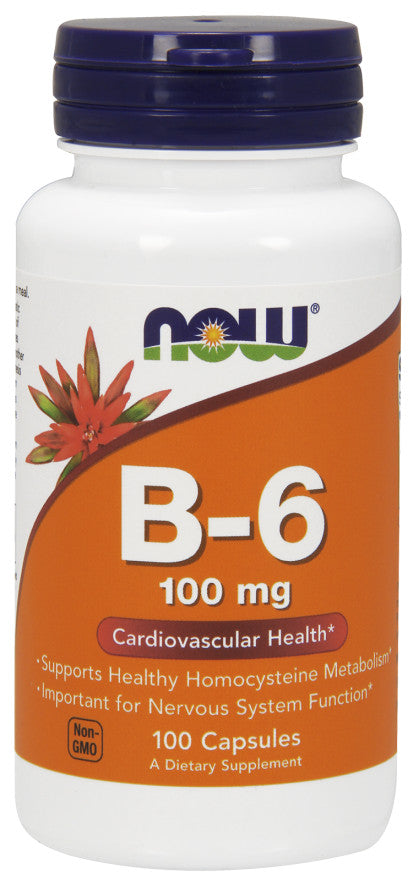 NOW Foods vitaminas B - 6, 100 mg - 100 kapsulių