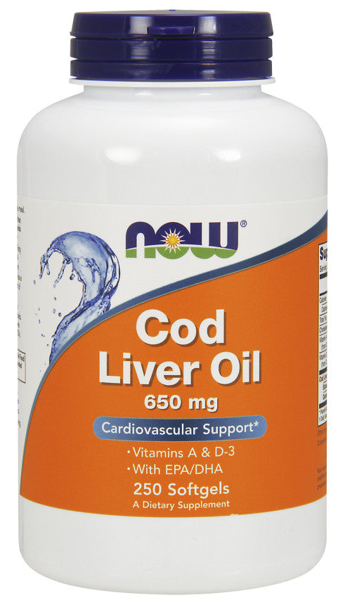 Produkto nuotrauka: NOW Foods Cod Liver Oil, 650mg - 250 minkštųjų kapsulių