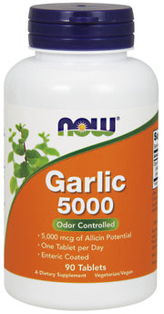 Produkto nuotrauka: NOW Foods Garlic 5000, Odor Controlled - 90 tablečių