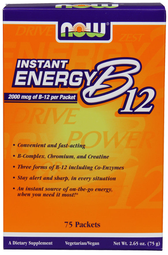 NOW Foods vitaminas B - 12, greita energija – 75 pakeliai