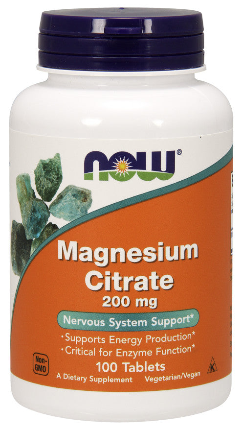 Produkto nuotrauka: NOW Foods Magnesium Citrate, 200mg - 100 tablečių