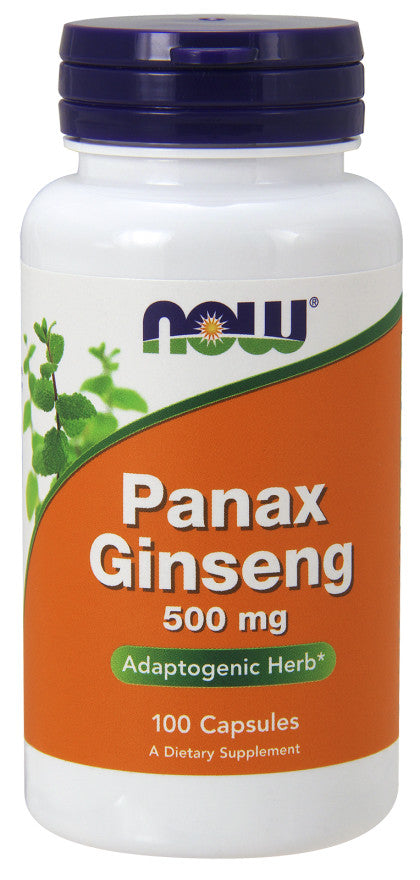 NOW Foods Panax ženšenis, 500 mg – 100 kapsulių