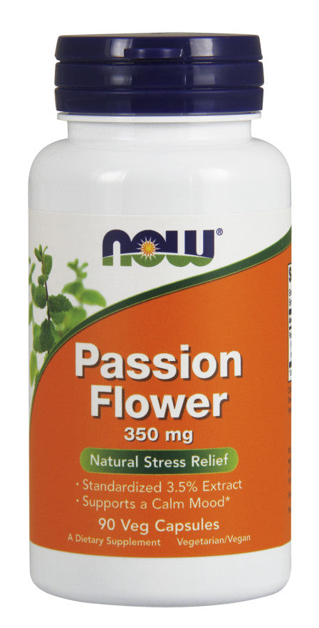 NOW Foods pasifloros skonio, 350 mg – 90 kapsulių