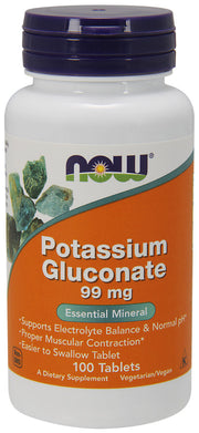 NOW Foods kalio gliukonatas, 99 mg – 100 tablečių