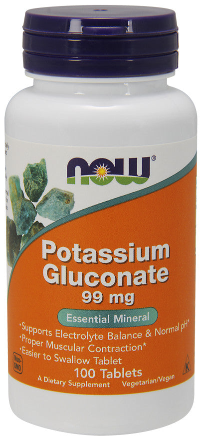 NOW Foods kalio gliukonatas, 99 mg – 100 tablečių