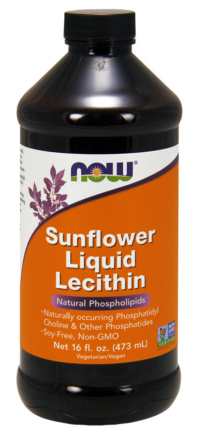 NOW Foods saulėgrąžų lecitinas, skystas – 473 ml.