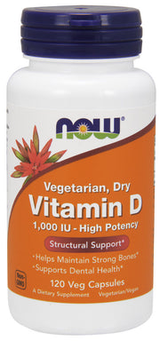 NOW Foods vitaminas D, 1000 TV, vegetariškas – sausas – 120 kapsulių