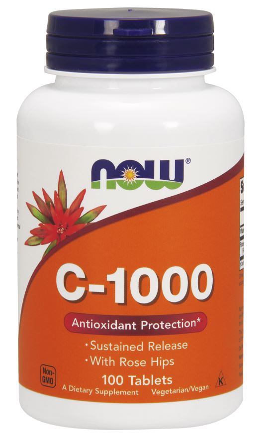NOW Foods Vitaminas C - 1000 su erškėtuogėmis - pailginto atpalaidavimo - 100 tablečių