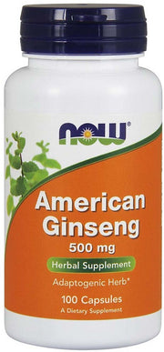 Produkto nuotrauka: NOW Foods American Ginseng, 500mg - 100 kapsulių