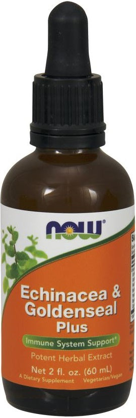 NOW Foods ežiuolės ir auksaspalvio žiedadulkių mišinys Goldenseal Plus – 60 ml.