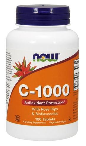 Produkto nuotrauka: NOW Foods Vitamin C-1000 with Rose Hips & Bioflavonoids - 100 tablečių