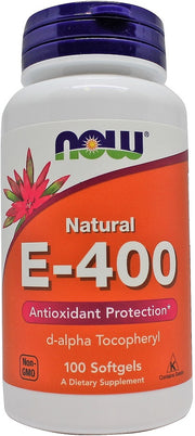 Produkto nuotrauka: NOW Foods Vitamin E-400, natūralus - 100 minkštųjų kapsulių
