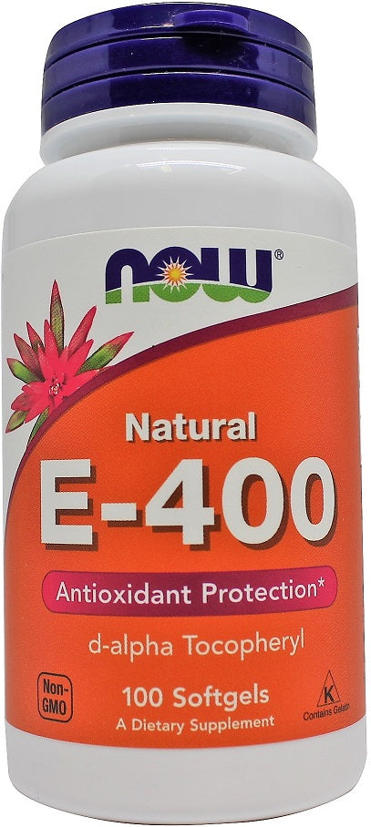 Produkto nuotrauka: NOW Foods Vitamin E-400, natūralus - 100 minkštųjų kapsulių