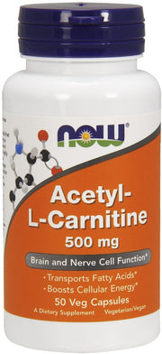 NOW Foods acetil - L - karnitinas, 500 mg - 50 kapsulių
