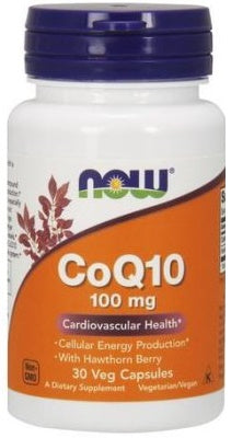 Produkto nuotrauka: NOW Foods CoQ10 with Hawthorn Berry, 100mg - 30 kapsulių