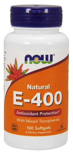 Produkto nuotrauka: NOW Foods Vitamin E-400 - natūralus (Mixed Tocopherols) - 100 minkštųjų kapsulių