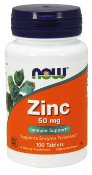 NOW Foods cinko, 50 mg – 100 tablečių
