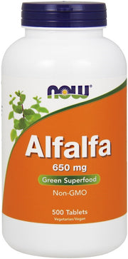 Produkto nuotrauka: NOW Foods Alfalfa, 650mg - 500 tablečių