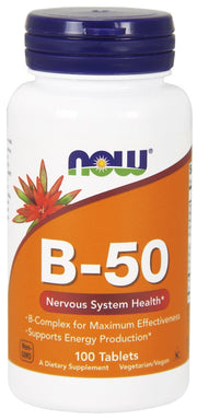 NOW Foods vitaminas B - 50 - 100 tablečių