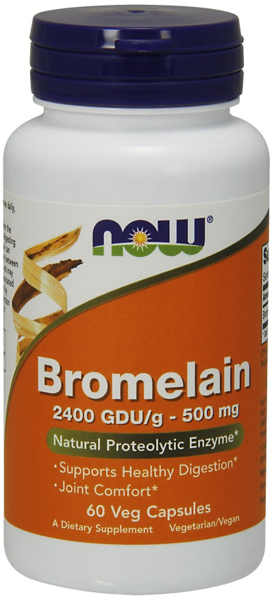 Produkto nuotrauka: NOW Foods Bromelain, 500mg - 60 kapsulių