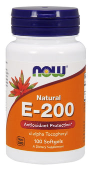 Produkto nuotrauka: NOW Foods Vitamin E-200, natūralus - 100 minkštųjų kapsulių