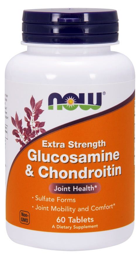 Produkto nuotrauka: NOW Foods Glucosamine & Chondroitin Extra Strength - 60 tablečių