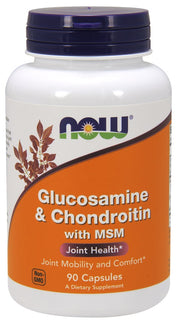 NOW Foods gliukozaminas ir chondroitinas su MSM - 90 kapsulių
