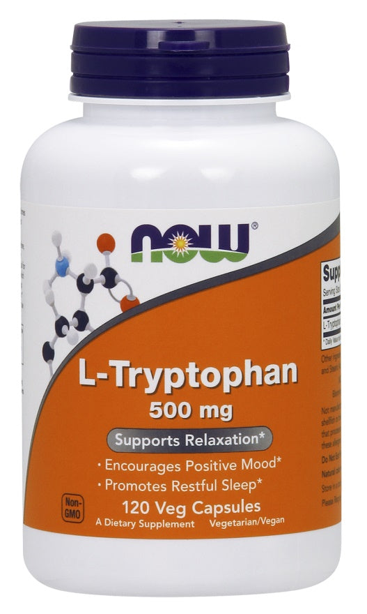 NOW Foods L - triptofanas, 500 mg – 120 kapsulių