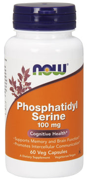 Produkto nuotrauka: NOW Foods Phosphatidyl Serine, 100mg - 60 kapsulių