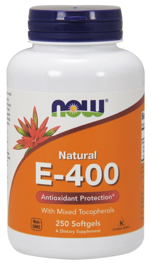 Produkto nuotrauka: NOW Foods Vitamin E-400 - natūralus (Mixed Tocopherols) - 250 minkštųjų kapsulių