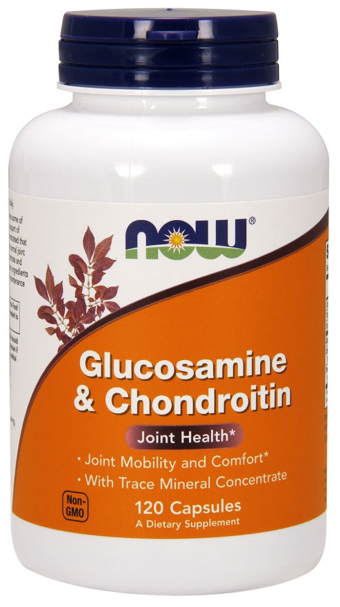 Produkto nuotrauka: NOW Foods Glucosamine & Chondroitin with Trace Mineral Concentrate - 120 kapsulių