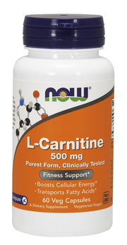 NOW Foods L - karnitinas, 500 mg - 60 kapsulių
