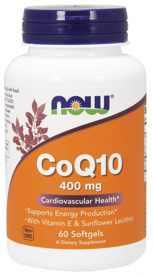 NOW Foods kofermentas Q10 su lecitinu ir vitaminu E, 400 mg – 60 kapsulių