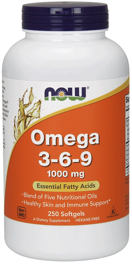 NOW Foods Omega 3 - 6 - 9, 1000 mg – 250 kapsulių