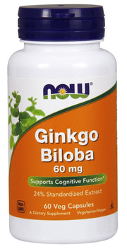 Produkto nuotrauka: NOW Foods Ginkgo Biloba, 60mg - 60 kapsulių