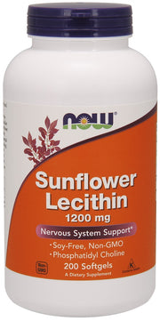 Produkto nuotrauka: NOW Foods Sunflower Lecithin, 1200mg - 200 minkštųjų kapsulių