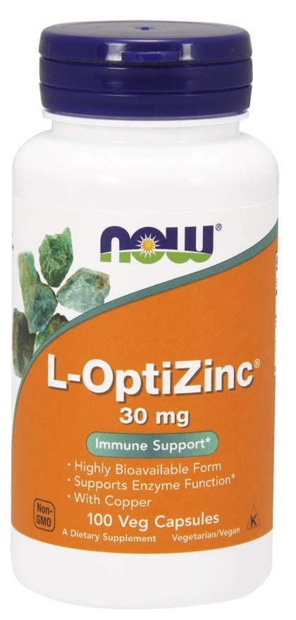 Produkto nuotrauka: NOW Foods L-OptiZinc, 30mg - 100 kapsulių