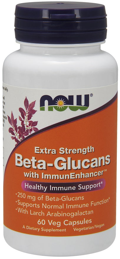 Produkto nuotrauka: NOW Foods Beta-Glucans with ImmunEnhancer, Extra Strength - 60 kapsulių
