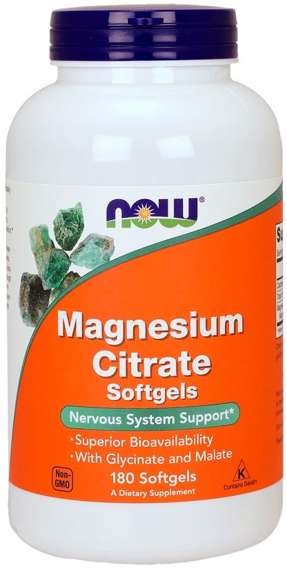 Produkto nuotrauka: NOW Foods Magnesium Citrate Softgels - 180 minkštųjų kapsulių