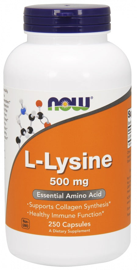 NOW Foods L - lizinas, 500 mg - 250 kapsulių